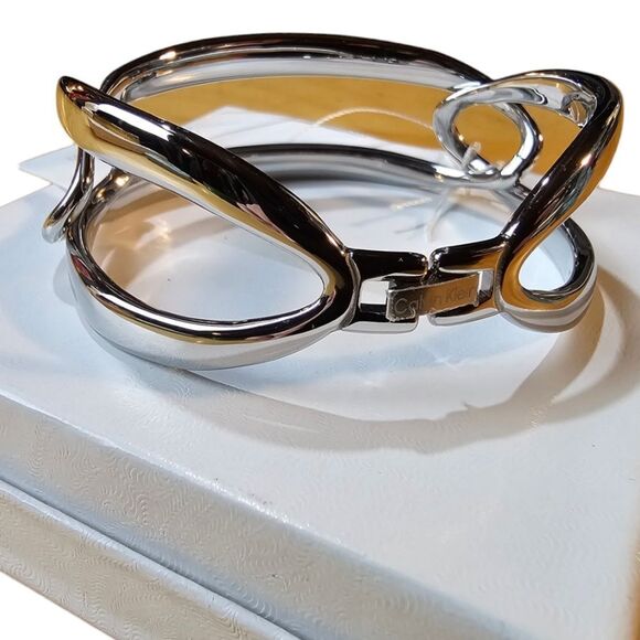 Calvin Klein NWT Silvertone Stainless Steel Bracelet - Picture 7 of 7